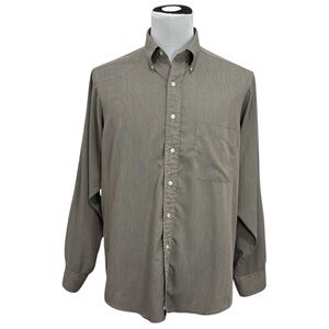 G.H. Bass & Co. Men's Button Down Long Sleeve Dress Shirt Size 16.5  34/35 Gray